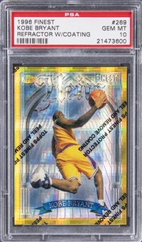 1996-97 Topps Finest Refractor (With Coating) #269 Kobe Bryant Rookie Card – PSA GEM MT 10